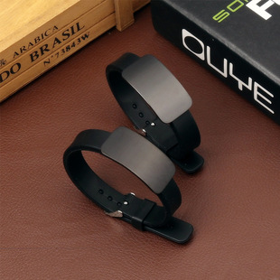Silicone Men's Bracelet with Logo Printing, European and American Fashionable Bracelet Accessories, Cross-Border New Products in Stock