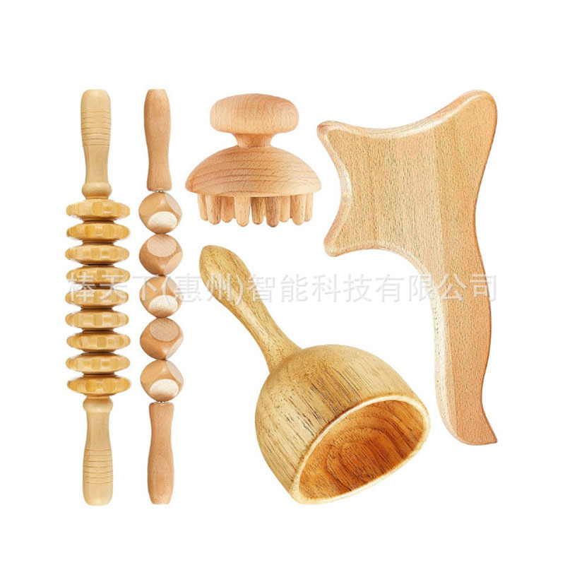 ケヤキマッサージ器「筋棒掻爬経絡疎通棒マッサージカップキノコ頭部マッサージ器マッサージセット」|undefined