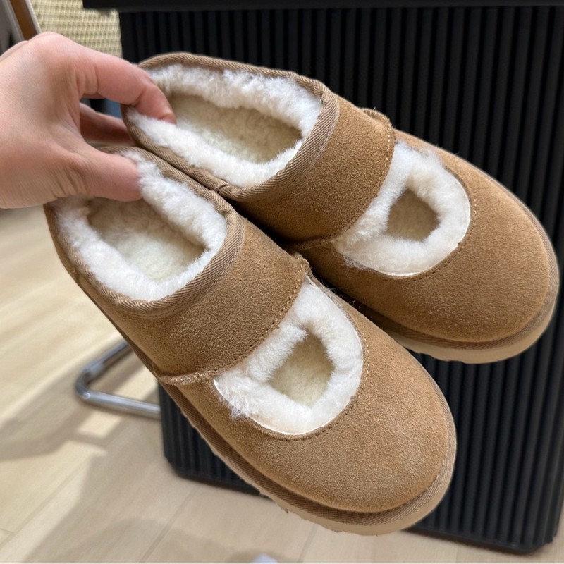 桑坡新款玛丽珍厚底塔茨便鞋女款甜美可爱秋冬增高玛丽珍雪地靴|undefined