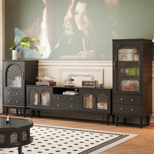 法式复古实木电视柜客厅家用小户型现代简约卧室地柜美式电视机柜