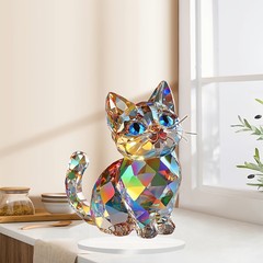 クロスボーダーホットスタイルカラフルなかわいい子猫 2D アクリルホームリビングルーム研究寝室デスクトップ装飾品