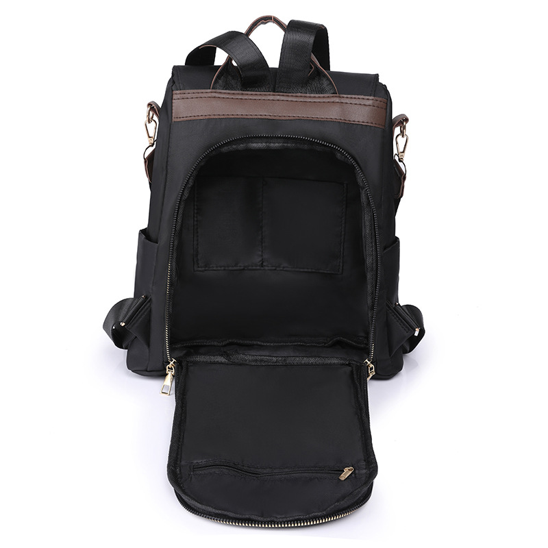 Venta al por mayor transfronteriza 2023 nueva mochila antirrobo de nailon para mujer coreana moda contraste color rombo mochila de doble uso marea