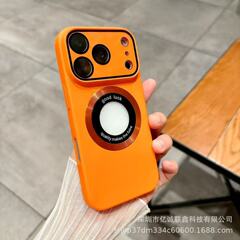 Apple 17promax 磁気吸着式携帯電話ケース iPhone15 レンズフィルム付き 14plus 防塵マットハードケースに適用