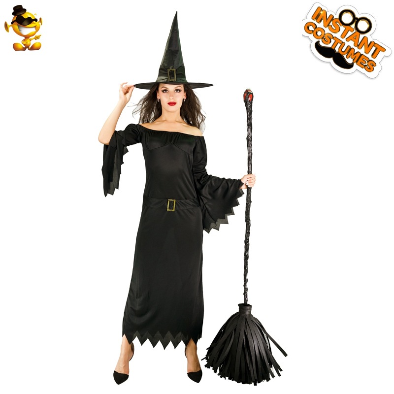 Disfraz de bruja fuera del hombro de las mujeres adultas disfraz de fiesta de halloween disfraz de mascarada