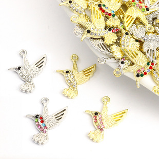 Cross-border New Product Diamond-encrusted Exquisite Hummingbird Colorful European and American Cute Animal DIY Bracelet Necklace Earrings Accessories Batch