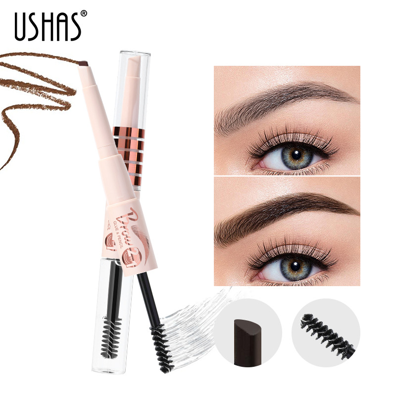 USHAS European and American Cross-border spot lápiz de cejas combinación de pegamento para cejas, resistente al agua, duradero, sin manchas, sin decoloración, EB026-MIX