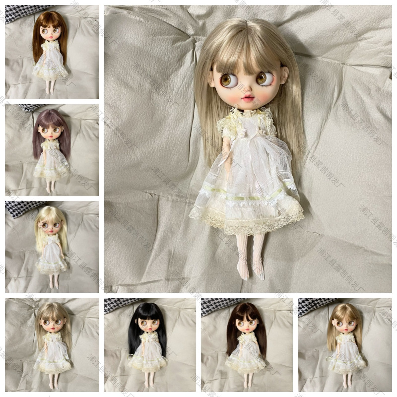 {Lucy Wig} Dot/Blythe Big Head Doll Wig Blank Long Hair Basic Blank Wig Headgear {Lucy Wig} Dot/Blythe Big Head Doll Wig Blank Long Hair Basic Blank Wig Headgear
