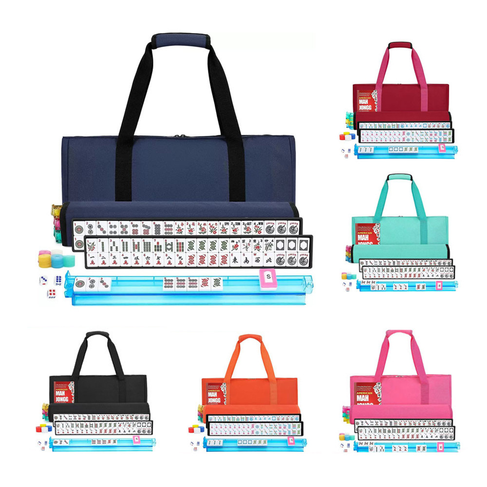 Amazon Cross-Border Mahjong Complete Set Storage Bag, Large-Capacity Portable Makeup Bag, Portable Mahjong Chip and Measuring Tape Bag