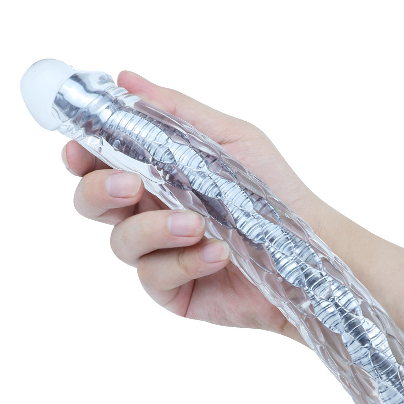 Arbitrario curvado de doble cabeza dragón hembra doble cabeza pene largo manual de simulación pene femenino gay masturbación al por mayor