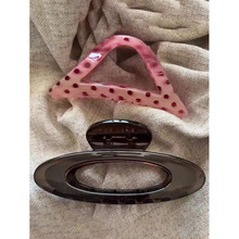 T 29250 Raspberry Polka Dot Oval Hair Claw ��ݮ������Բץ��