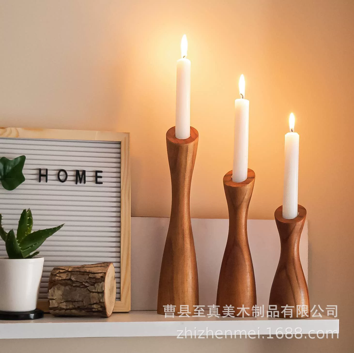 Деревянный подсвечник ремесла старый деревянный простой креативный подсвечник кровать и завтрак стиль кантри стиль ретро фото реквизит