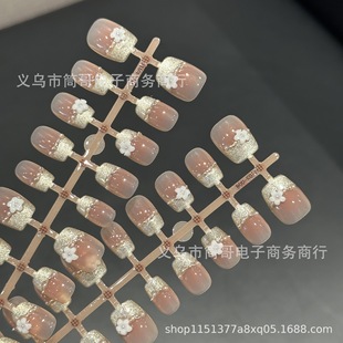 Cute French Flower Cat Eye Wear Armor Wholesale Nail Art Patch Short 30 Pieces Flash Handmade