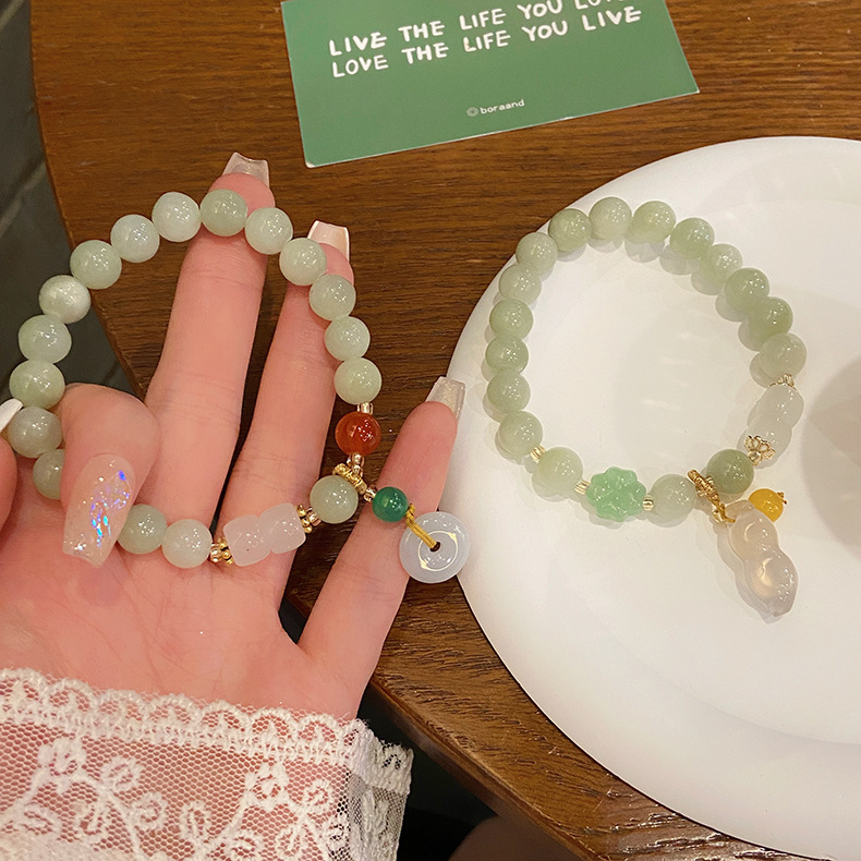 30g Weight 1 Piece Chinoiserie Geometric Jade Women's Bracelets