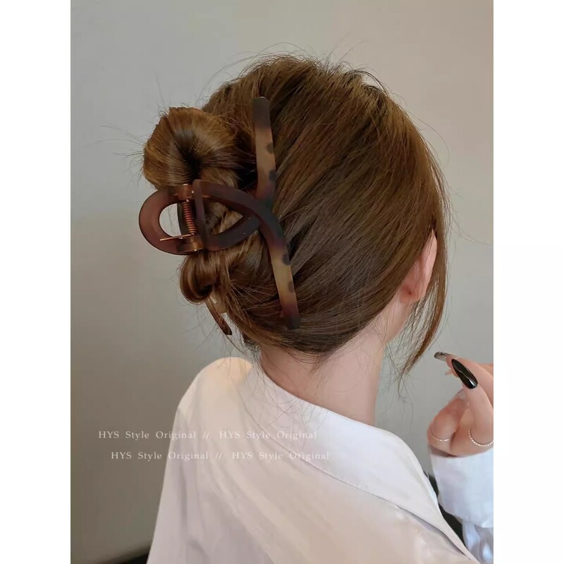 Korean Retro Tortoiseshell Color Claw Clip Matte Cross Simple Hairpin Back of the Head Top Clip Shower Hairpin Hair Accessory for Women Korean Retro Tortoiseshell Color Claw Clip Matte Cross Simple Hairpin Back of the Head Top Clip Shower Hairpin Hair Accessory for Women