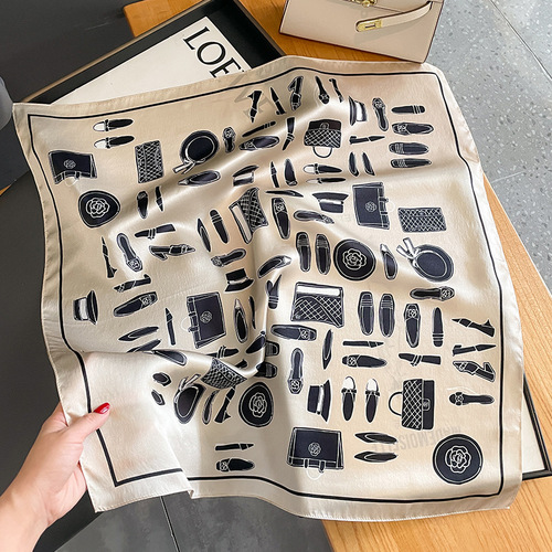  new temperament silk square scarf for women 70 mulberry silk decorative scarf shawl neck protection cold scarf western style