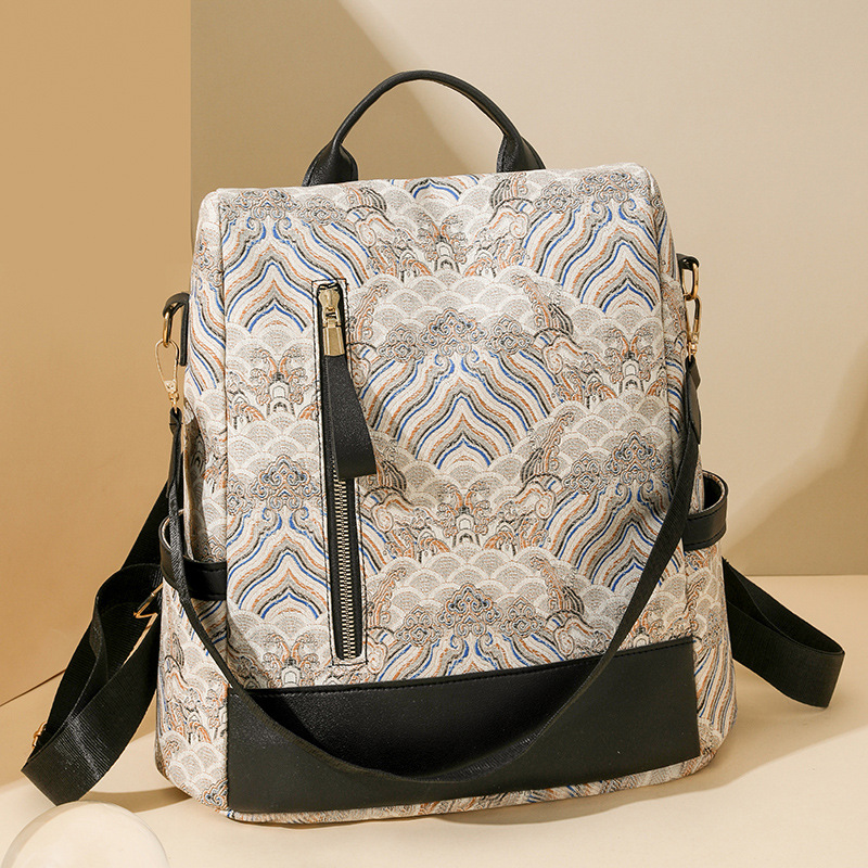 Fábrica al por mayor 2024 nuevas señoras de cuero suave mochila antirrobo moda tendencia mochila de viaje urbano de gran capacidad