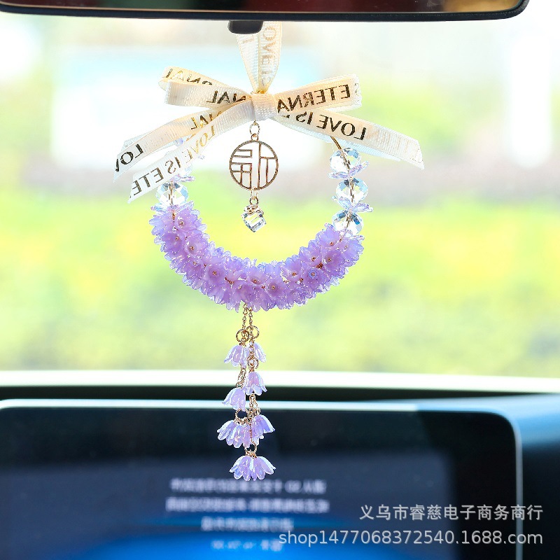 Car-mounted Internet Red Bell Orchid Girl Car Crystal Pendant Goddess Decoration Car Safety Joy Pendant Jewelry