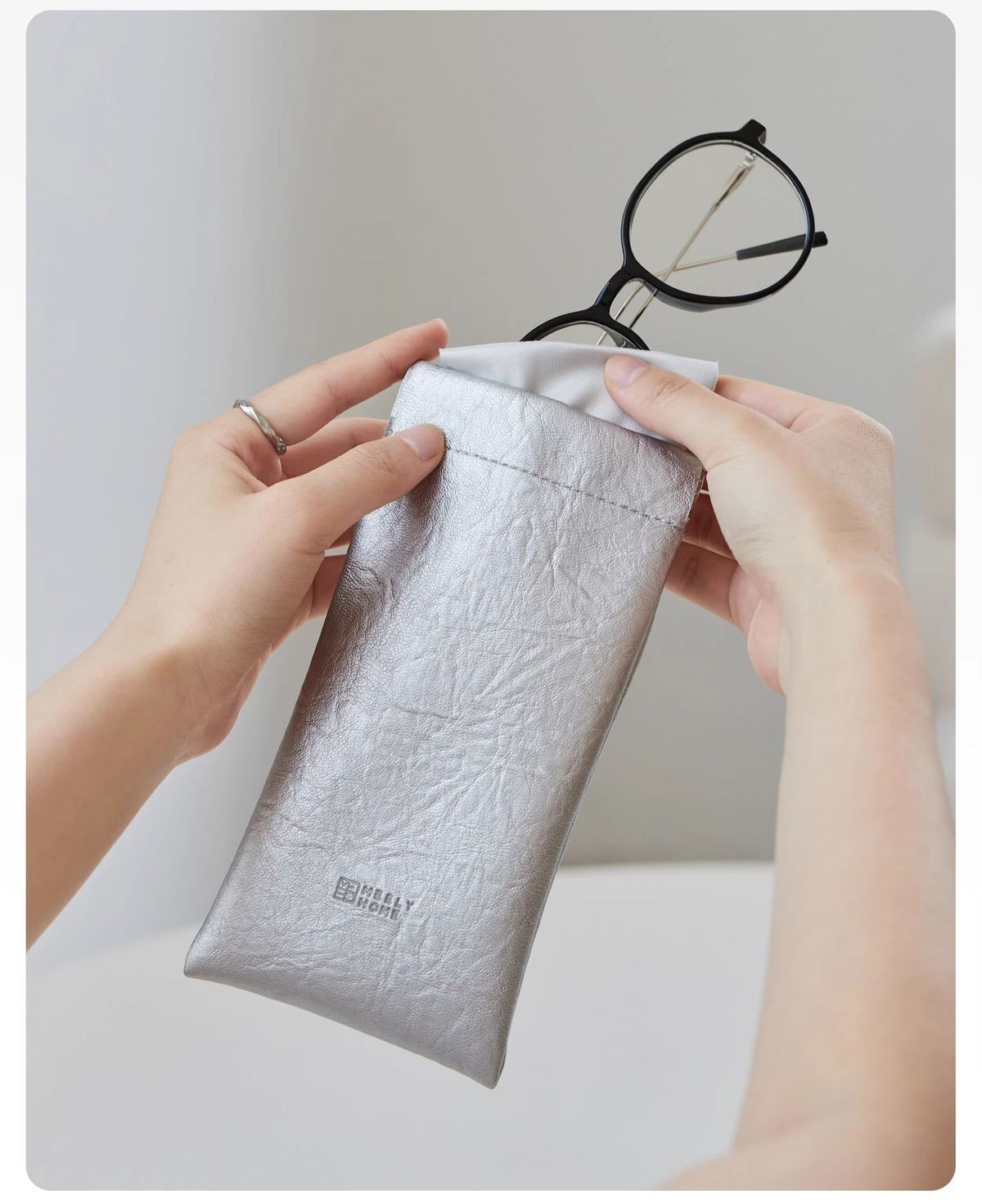 40g Weight Glasses Pouch Classification Pu Leather Material Casual Elegant Streetwear Solid Color Glasses Pouch