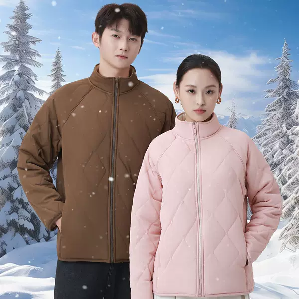 Direct from the manufacturer: Couple's style thickened windproof stand-up collar lightweight winter warm quilted cotton jacket for men and women