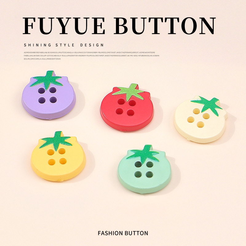 可爱儿童苹果彩色纽扣卡通外套DIY 百搭精致上衣宝宝装饰毛衣纽扣