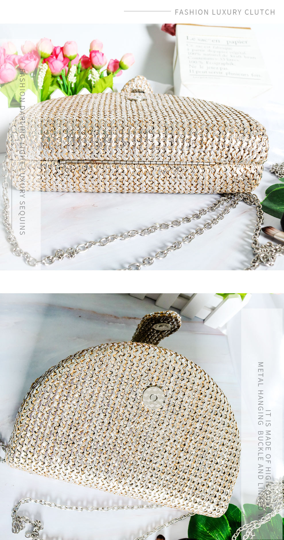 Gepäcktaschen Modische, einfache Umhängetasche für den täglichen Gebrauch, Kollokations-Clutch-Tasche aus Polyester mit Schleife, elegante, magnetische, leichte Handtasche_voghion.com