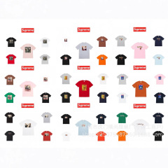 クロスボーダー 25ss 高品質アメリカンファッション Supreme プリント パーソナライズされたトレンド半袖男女同スタイル ルーズカジュアル Tシャツ