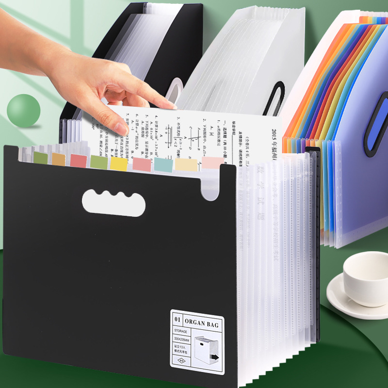 Carpeta portátil vertical bolsa de órgano retráctil de múltiples capas estudiante de la escuela primaria papel especial organización artefacto estudiante de la escuela secundaria puntos