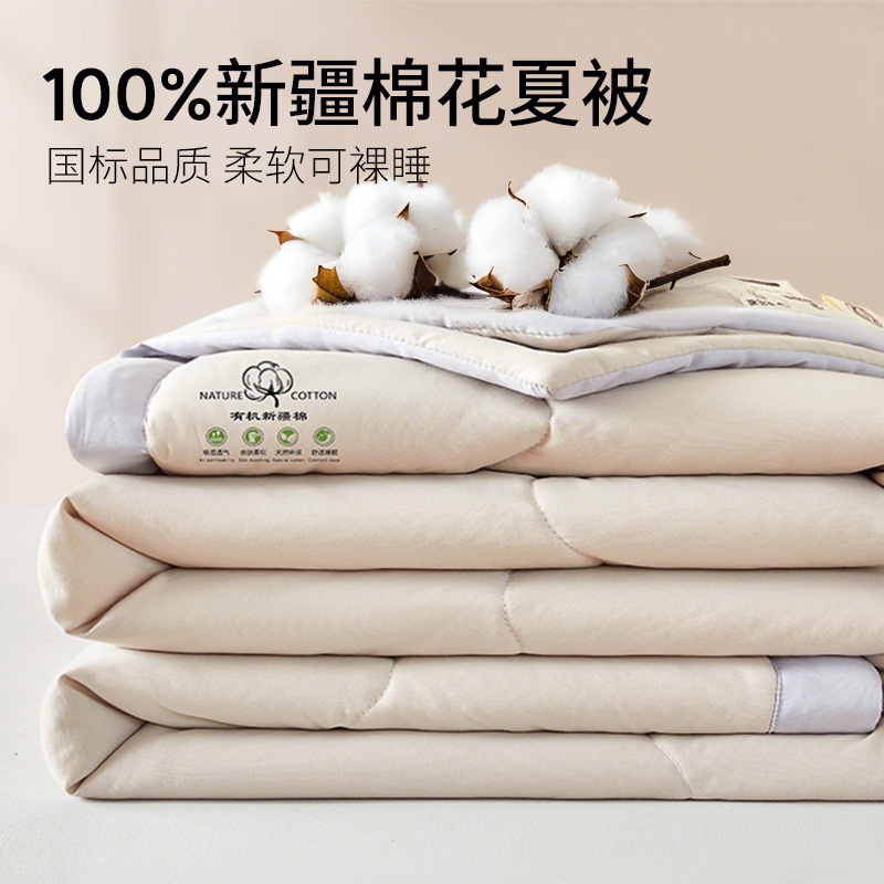 Edredón de verano de algodón de Xinjiang Edredón de aire acondicionado Edredón fresco de verano edredón fino dormitorio individual cama doble edredón núcleo lavable a máquina