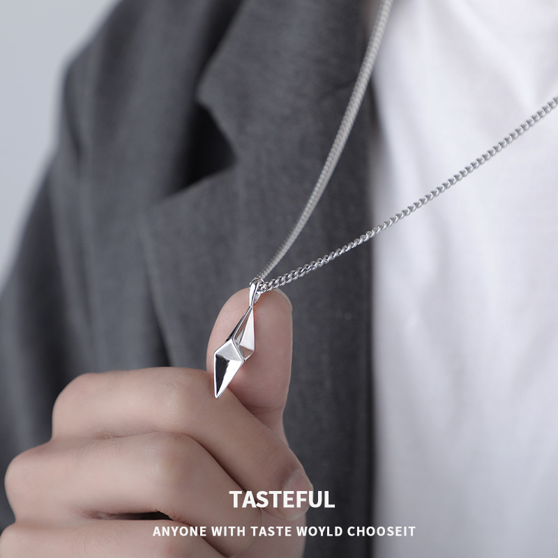 Necklace Men's Trendy Light Luxury Niche ins Cold Style Japanese Pendant Simple High-end Sense Jewelry Simple Men's Pendant