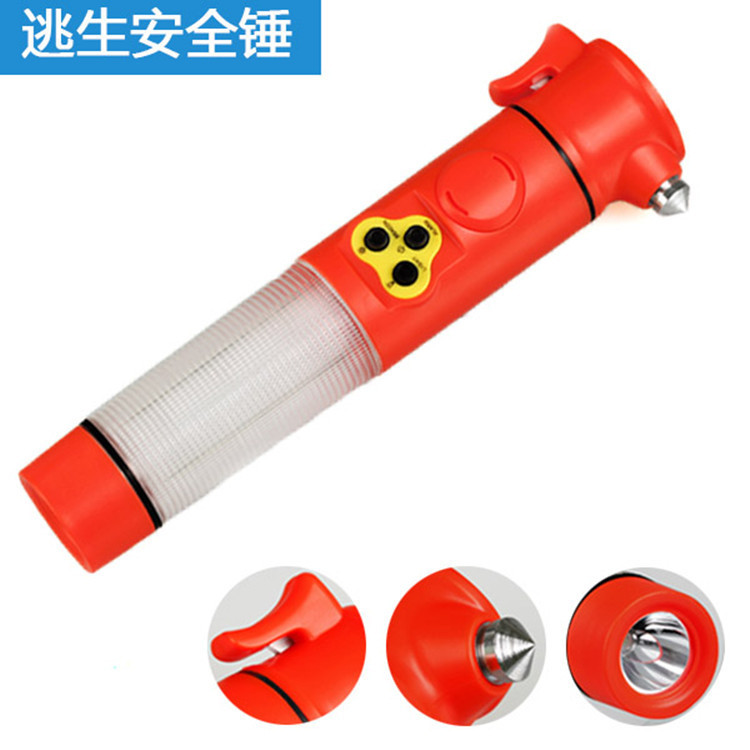 Car five-in-one hammer, life-saving hammer, escape hammer, multi-function flashlight with alarm function, window breaker