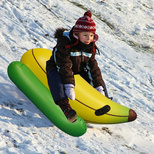 Inflatable Banana Ski Cart Ski Cart Snowboard Thickened Wear-Resistant Cold-Resistant Snowmobile Inflatable Sled