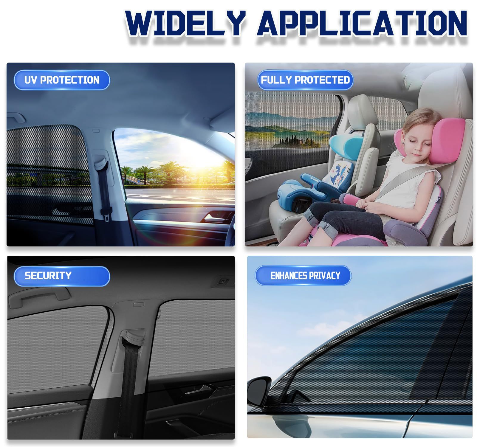 Universal Stretch Elastic Car Anti-Mosquito Curtain Sunshade Mesh Breathable Sun Protection and Heat Insulation Car Sunshade