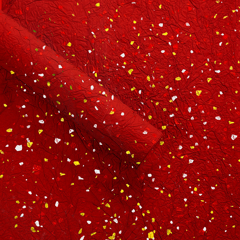 Papel de piedra de papel de papel de oro de plata de textura hecha a mano Papel plegado de textura ramo de flores de papel de embalaje Flores materiales de flor