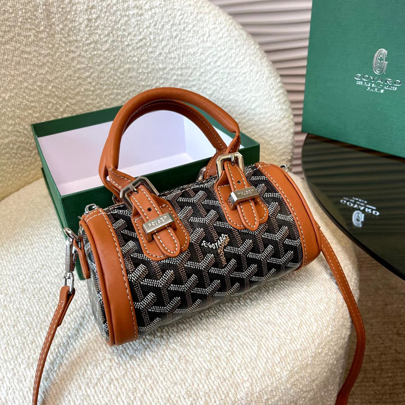 ゴヤール 中古 レトロ 老眼ボウリング ゴヤール ポータブルピローバッグ 老眼 ショルダー クロスボディ ミニボストン|undefined