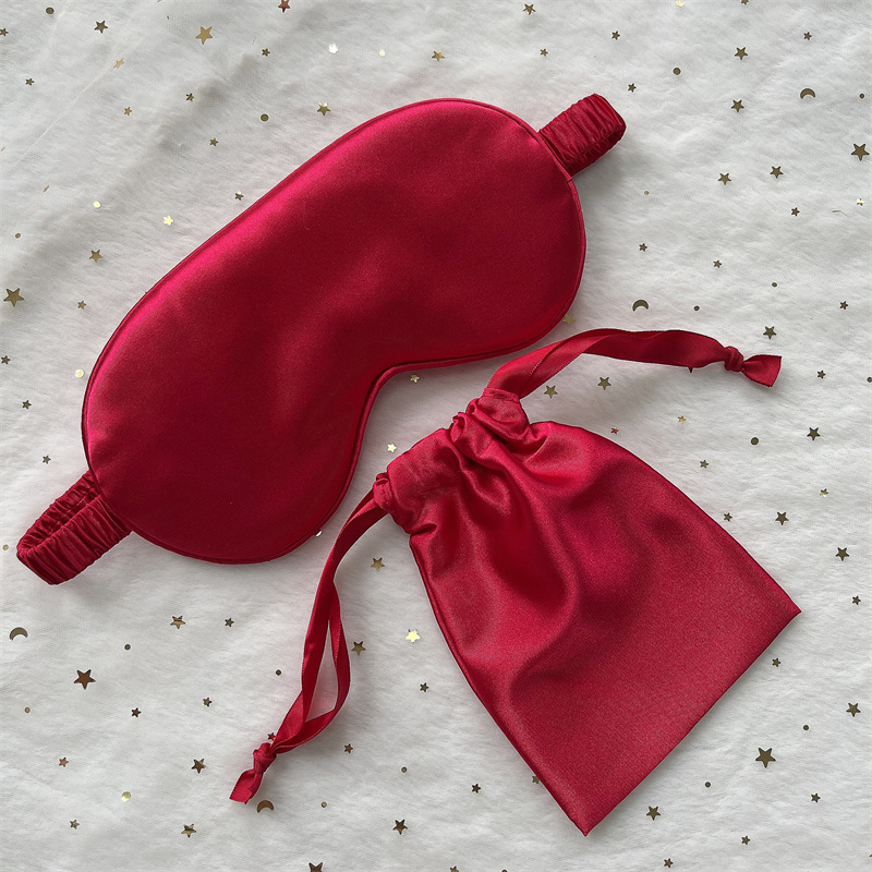 En stock máscara de ojo de seda artificial lazo bolsa nudo regalo de boda traje de seda sueño sombreado máscara de ojo