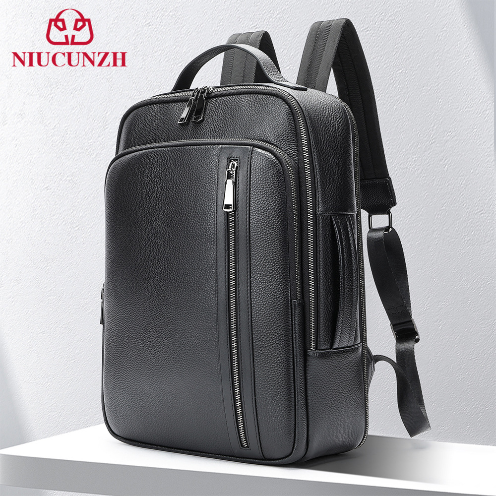 Men's Bag Top Layer Cowhide Men's Travel Backpack Leather Bag Men's Leather Schoolbag Computer Bag Genuine Leather Backpack