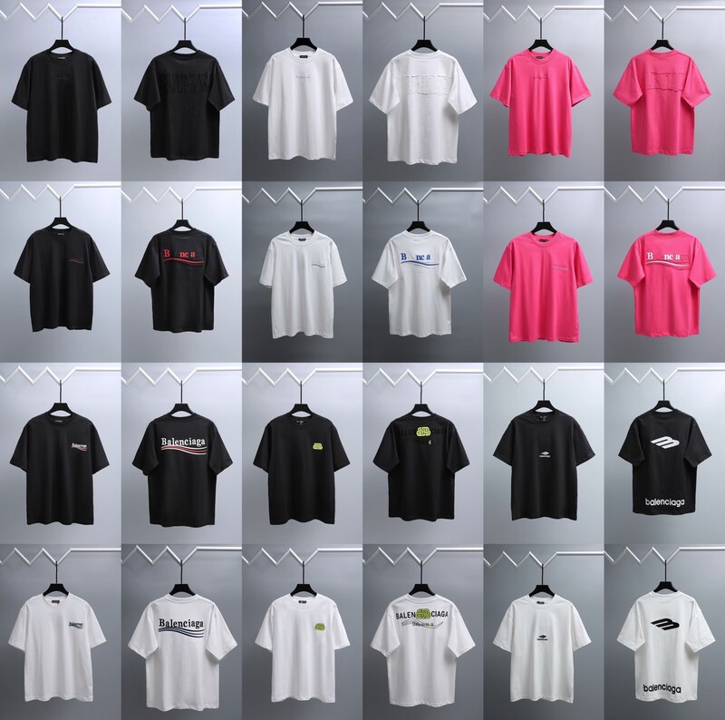 Authentic Paris B Brand Wholesale Hot-Selling Collection, Front and Back Patchwork Embroidered Short-Sleeve T-Shirt, Unisex Style, One Piece Shipped Authentic Paris B Brand Wholesale Hot-Selling Collection, Front and Back Patchwork Embroidered Short-Sleeve T-Shirt, Unisex Style, One Piece Shipped