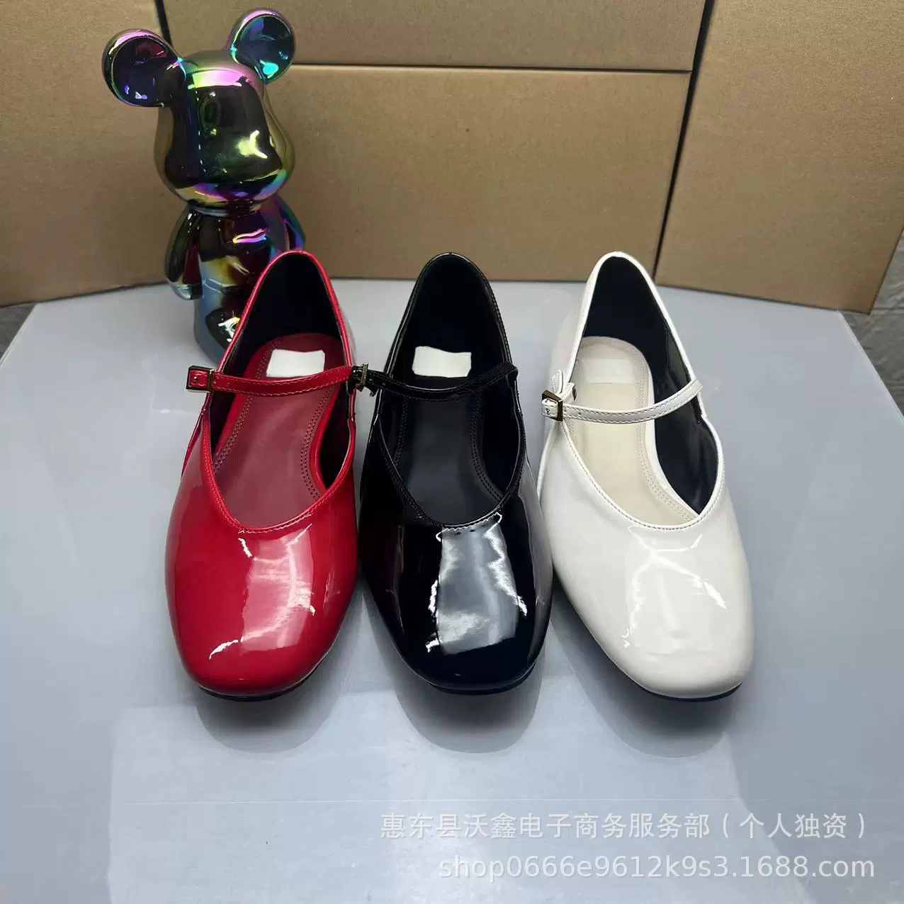 Woxin ZA Летние новые женские туфли Красная лакированная кожа Мэри Джейн плоская подошва балетная обувь светлая пряжка