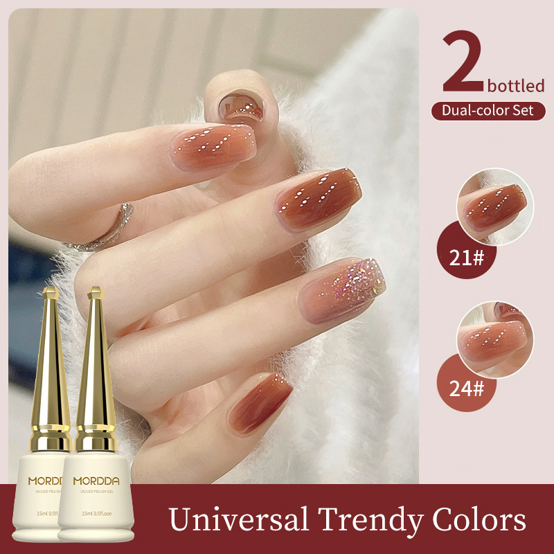 2025 nuevo traje especial de salón de manicura de color popular de color blanco mágico de champán de platino