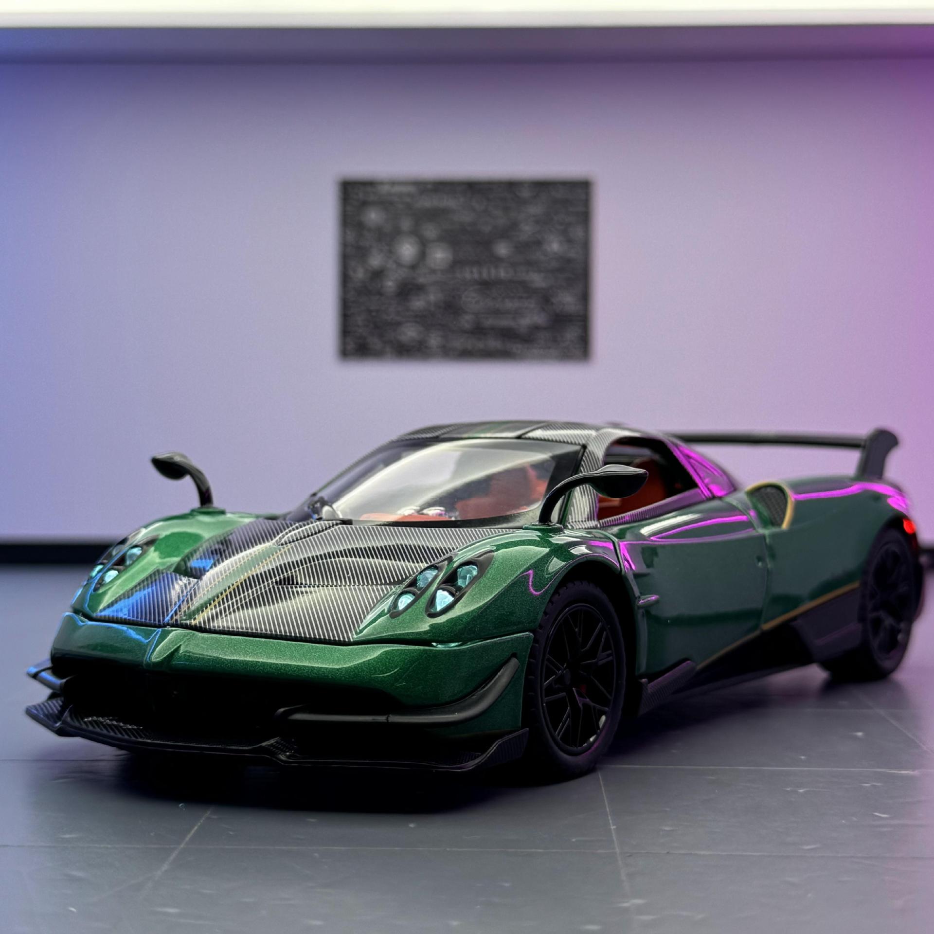Nuevo modelo de coche de aleación Haodi 1:24 coche deportivo Pagani con sonido y luz de retorno coche de juguete modelo de efecto de sonido