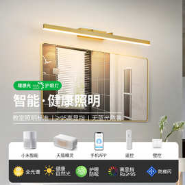 柜子化妆镜图浴室柜镜前灯金色卫生间洗漱台灯无