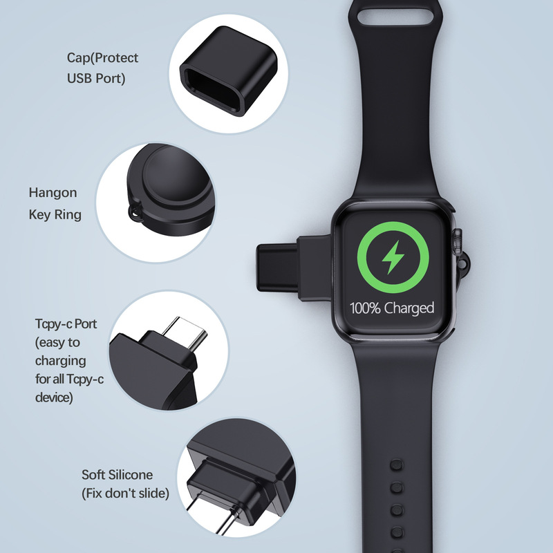 Cross-Border Portable Wireless Charger Suitable for Apple, Samsung, Huawei, and Google Watches, Magnetic Charging, Fast Charging for Mobile Phones