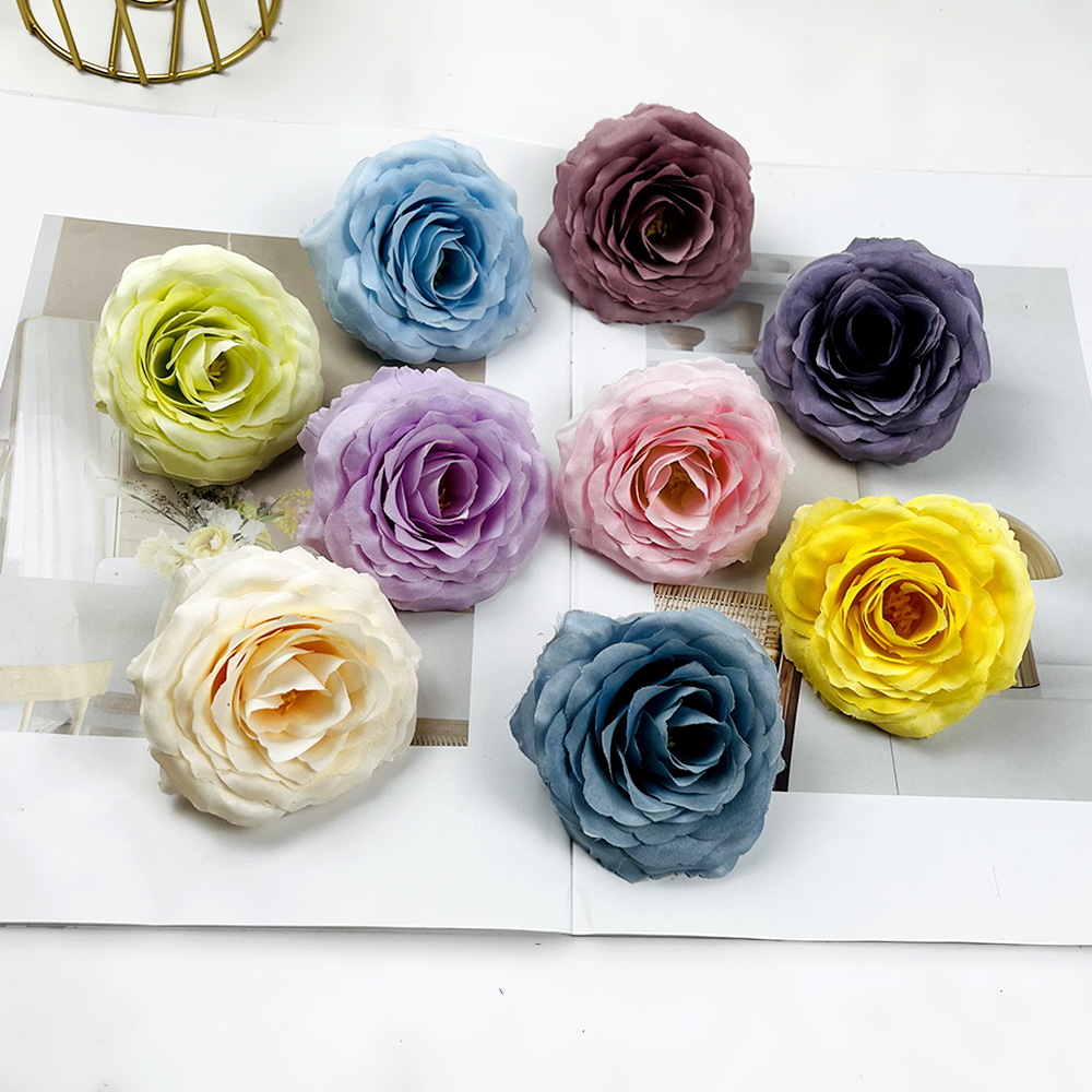 仿真花小号梦幻玫瑰 diy簪花服装帽饰材料婚庆礼盒配花绢布假花头