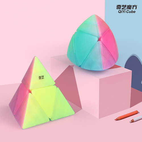 Qiyi jelly color Rubik's Cube third-order, fourth- and fifth-order pyramid Maple Leaf Rubik's Cube cross-border competition children's educational toy