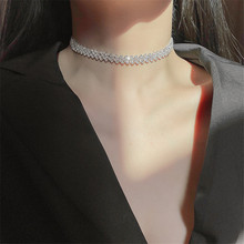 FYUAN Fashion Full Rhinestone Choker Necklaces for Women Geo