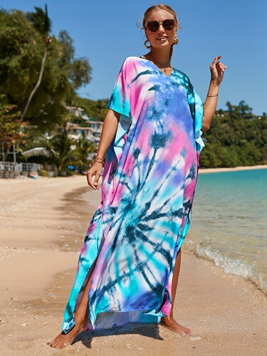 Women's Robe Sunscreen Swimsuit Cover Up Summer Long V Neck