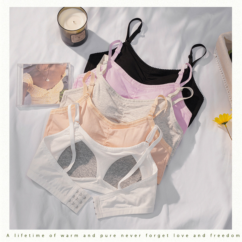 Development period one-piece fixed cup girl pad wrapped chest sports thin underwear junior Senior high school student anti-light vest Development period one-piece fixed cup girl pad wrapped chest sports thin underwear junior Senior high school student anti-light vest