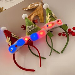 光るクリスマスのカチューシャクリスマスの頭のボタンのパーティーの道具の子供のプレゼントのクリスマス用品のカチューシャのカチューシャのメーカーの卸売り