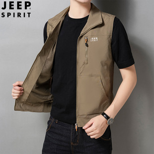Vest men's spring outdoor leisure multi-pocket fishing men's quick-drying fashion urban lapel