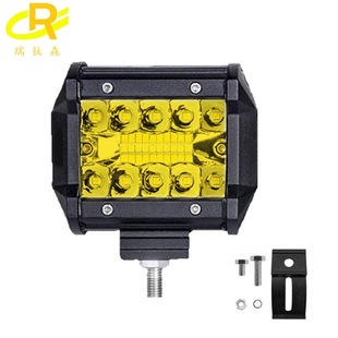 Car three-row LED work light three-eye 4-inch 60W yellow light off-road vehicle light Inspection light fog light modified headlight